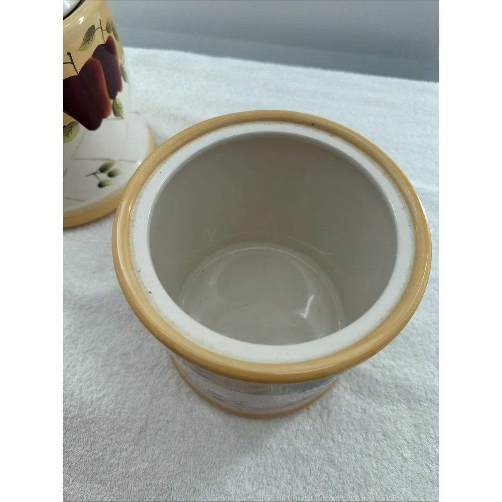 Set of 3 Canister & Lid Sonoma Villa - Rubber Seal Ceramic Home Interiors Fruits - Picture 9 of 12